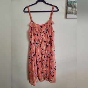 Lane Bryant Womens Midi Dress Coral Peach 14/16 XL